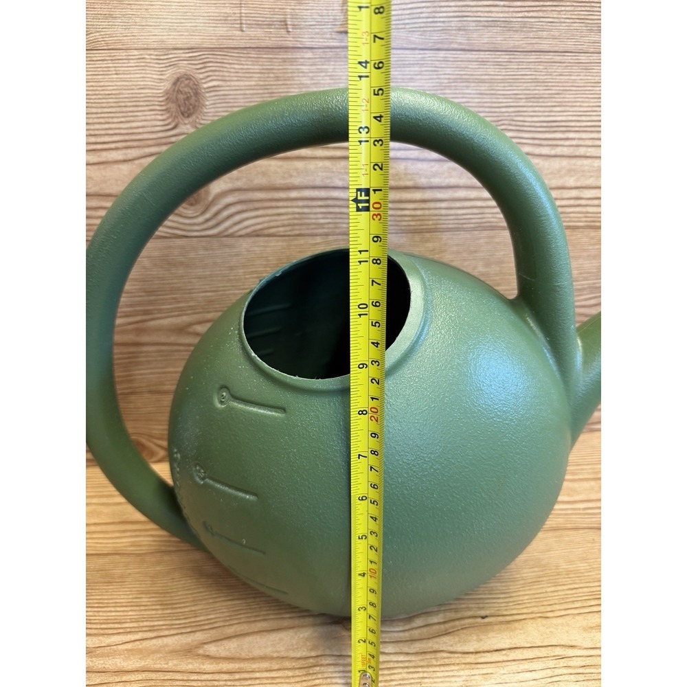 Vtg Akro-Mils Green Round Plastic Watering Can Retro 70s Indoor Outdoor Plants - Picture 7 of 8